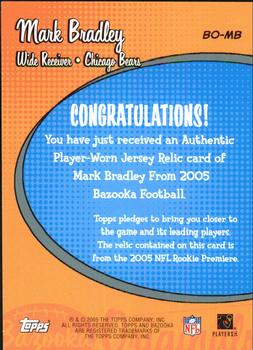 2005 Bazooka - Originals Jerseys #BO-MB Mark Bradley Back