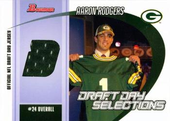 2005 Bowman - Draft Day Selections Relics #DJ-ARO Aaron Rodgers Front
