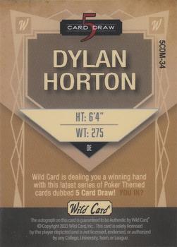2023 Wild Card 5 Card Draw - Modern Acidwash Red Foil #5CDM-34 Dylan Horton Back
