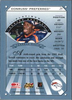 1997 Donruss Preferred #29 Terrell Davis Back