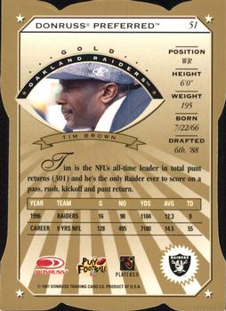 1997 Donruss Preferred - Cut To The Chase #51 Tim Brown Back