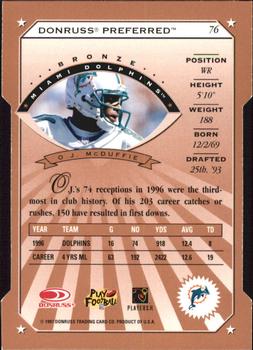 1997 Donruss Preferred - Cut To The Chase #76 O.J. McDuffie Back