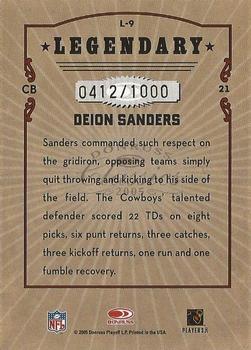 2005 Donruss Classics - Legendary Players Bronze #L-9 Deion Sanders Back