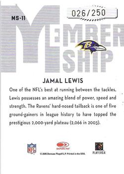 2005 Donruss Classics - Membership Gold #MS-11 Jamal Lewis Back