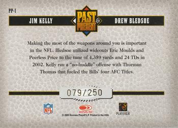 2005 Donruss Classics - Past and Present Gold #PP-1 Jim Kelly / Drew Bledsoe Back