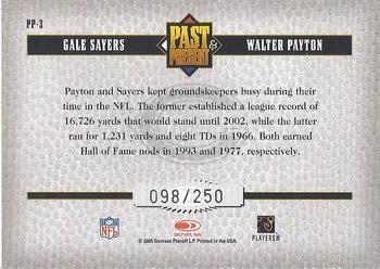 2005 Donruss Classics - Past and Present Gold #PP-3 Gale Sayers / Walter Payton Back