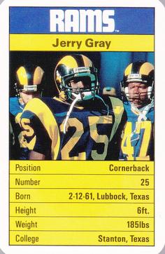 1987 Ace Fact Pack Los Angeles Rams #NNO Jerry Gray Front