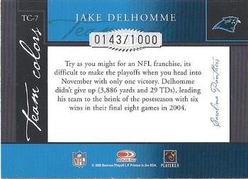 2005 Donruss Classics - Team Colors Bronze #TC-7 Jake Delhomme Back