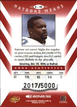 1997 Donruss - Zoning Commission #6 Natrone Means Back