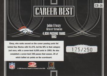 2005 Donruss Elite - Career Best Black #CB-26 John Elway Back
