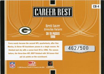 2005 Donruss Elite - Career Best Gold #CB-4 Brett Favre Back