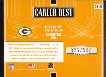2005 Donruss Elite - Career Best Gold #CB-22 Javon Walker Back