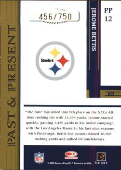 2005 Donruss Gridiron Gear - Past and Present Gold #PP12 Jerome Bettis Back