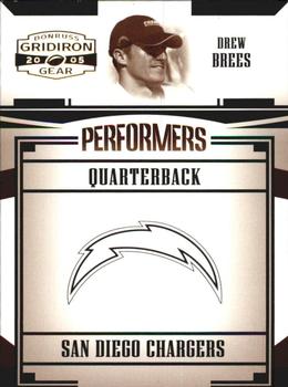 2005 Donruss Gridiron Gear - Performers Gold #P-15 Drew Brees Front
