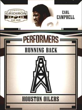 2005 Donruss Gridiron Gear - Performers Gold #P-16 Earl Campbell Front