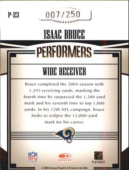 2005 Donruss Gridiron Gear - Performers Silver Holofoil #P-23 Isaac Bruce Back