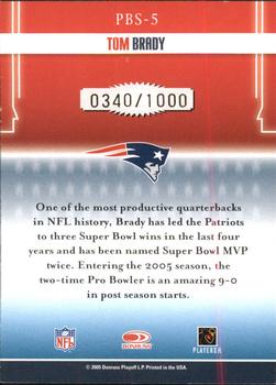 2005 Donruss Gridiron Gear - Pro Bowl Squad Gold #PBS-5 Tom Brady Back