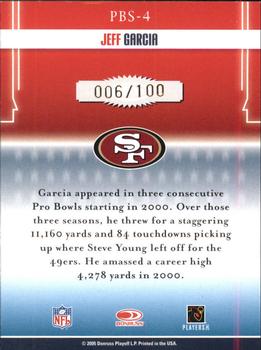 2005 Donruss Gridiron Gear - Pro Bowl Squad Gold Holofoil #PBS-4 Jeff Garcia Back