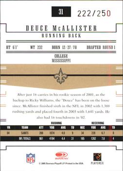 2005 Donruss Gridiron Gear - Silver Holofoil #31 Deuce McAllister Back