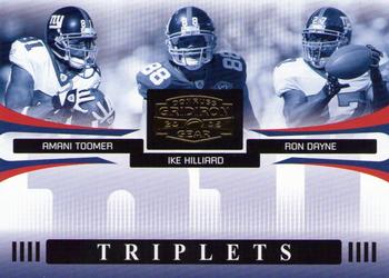 2005 Donruss Gridiron Gear - Triplets Gold #T-2 Amani Toomer / Ike Hilliard / Ron Dayne Front