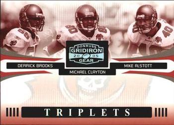 2005 Donruss Gridiron Gear - Triplets Silver Holofoil #T-10 Derrick Brooks / Michael Clayton / Mike Alstott Front
