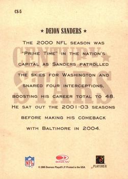 2005 Donruss Throwback Threads - Century Stars #CS-5 Deion Sanders Back