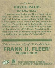 1997 Fleer Goudey #6 Bryce Paup Back