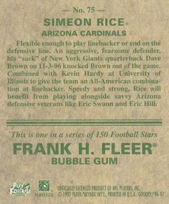 1997 Fleer Goudey #75 Simeon Rice Back
