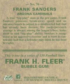 1997 Fleer Goudey #76 Frank Sanders Back