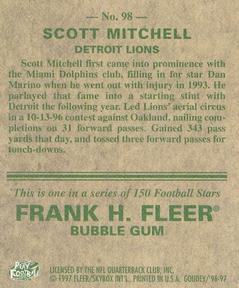 1997 Fleer Goudey #98 Scott Mitchell Back