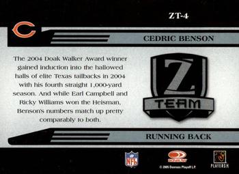 2005 Donruss Zenith - Z-Team Silver #ZT-4 Cedric Benson  Back