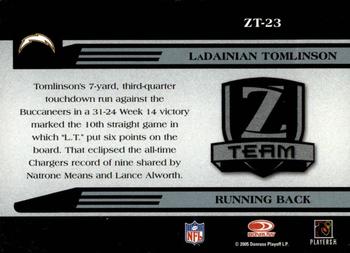 2005 Donruss Zenith - Z-Team Silver #ZT-23 LaDainian Tomlinson  Back