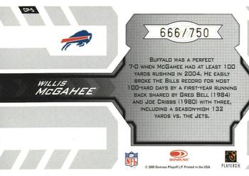 2005 Leaf Certified Materials - Certified Potential #CP-5 Willis McGahee Back