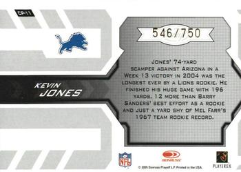 2005 Leaf Certified Materials - Certified Potential #CP-11 Kevin Jones Back