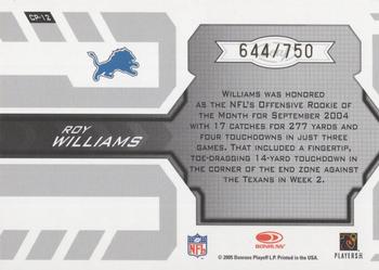 2005 Leaf Certified Materials - Certified Potential #CP-12 Roy Williams Back