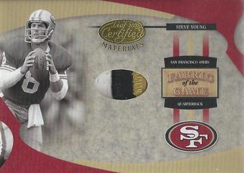2005 Leaf Certified Materials - Fabric of the Game Team Logo #FG-68 Steve Young Front