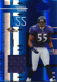 2005 Leaf Certified Materials - Mirror Blue Materials #12 Terrell Suggs Front