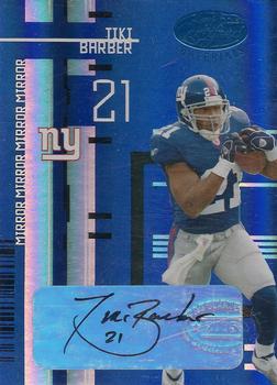 2005 Leaf Certified Materials - Mirror Blue Signatures #79 Tiki Barber Front
