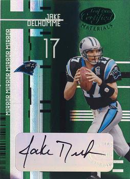 2005 Leaf Certified Materials - Mirror Emerald Signatures #19 Jake Delhomme Front