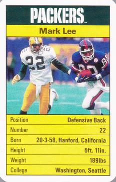 1987 Ace Fact Pack Green Bay Packers #NNO Mark Lee Front