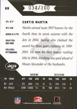 2005 Leaf Limited - Bronze Spotlight #69 Curtis Martin Back