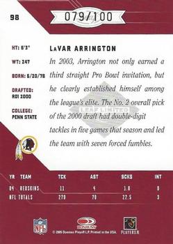 2005 Leaf Limited - Bronze Spotlight #98 LaVar Arrington Back