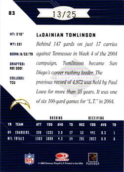 2005 Leaf Limited - Gold Spotlight #83 LaDainian Tomlinson Back