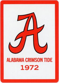 1972 Alabama Crimson Tide Playing Cards (White Backs) #A♣ Skip Kubelius Back