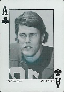 1972 Alabama Crimson Tide Playing Cards (White Backs) #A♣ Skip Kubelius Front