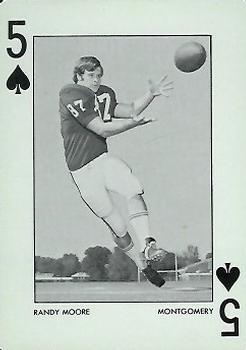 1972 Alabama Crimson Tide Playing Cards (White Backs) #5♠ Randy Moore Front