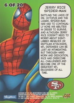 1997 Metal Universe - Marvel Metal Universe #6 Jerry Rice / Spider-Man Back