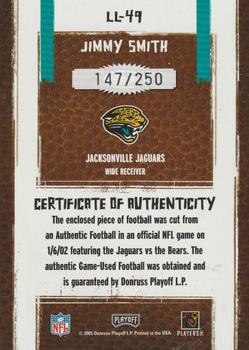 2005 Playoff Absolute Memorabilia - Leather #LL-49 Jimmy Smith Back