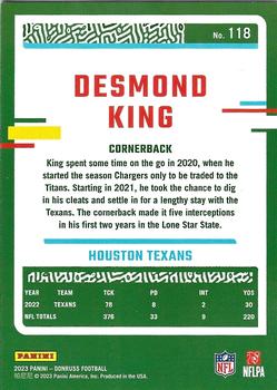 2023 Donruss - Jersey Number #118 Desmond King Back