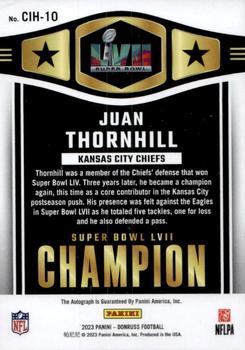 2023 Donruss - Champ is Here Autographs #CIH-10 Juan Thornhill Back